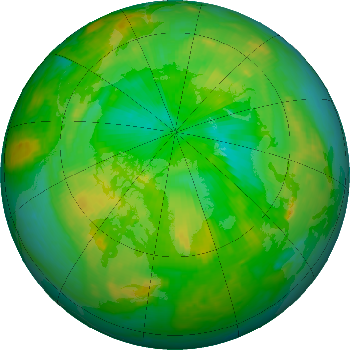 Arctic ozone map for 08 July 1985